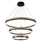 Люстра подвесная с тремя кольцами черного и золотого цвета Ring Horizontal варинант исполнения - 2 | Loft Concept в Волгограде