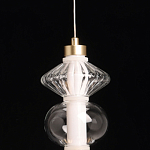 Подвесной светильник с вертикальной композицией из прозрачных и янтарных стеклянных шаров и ромбов Gabriel Scott Luna варинант исполнения - 9 | Loft Concept в Волгограде