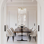 Люстра подвесная круглая в виде ветвей деревьев бронзового цвета с прозрачными подвесками-каплями Droplet Chandelier варинант исполнения - 7 | Loft Concept в Волгограде