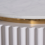 Тумбочка белая овальная с мраморной столешницей Thoroughbass варинант исполнения - 6 | Loft Concept в Волгограде