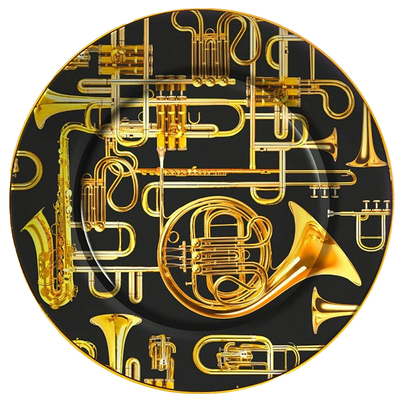 Тарелка Seletti Trumpets Черный Золотой Тарелка Seletti Trumpets Черный Золотой в Волгограде | Loft Concept