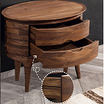 Прикроватный столик из дерева с 2-мя ящиками Moon Walnut Furniture варинант исполнения - 4 | Loft Concept в Волгограде