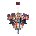 Люстра круглая с декором из разноцветных элементов в виде листьев Changing Seasons варинант исполнения - 7 | Loft Concept в Волгограде