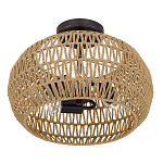 Потолочный светильник с плафоном из плетеного джута и черным каркасом Quoizel варинант исполнения - 3 | Loft Concept в Волгограде