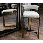 Стул барный букле бежевый с каркасом цвета матовое золото Tactility варинант исполнения - 6 | Loft Concept в Волгограде