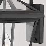 Настенный фонарь черного цвета с прозрачным стеклянным плафоном трапециевидной формы Hinkley варинант исполнения - 5 | Loft Concept в Волгограде