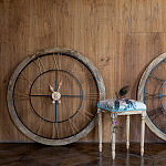 Часы настенные деревянные с римскими цифрами бронзового цвета Clock with History варинант исполнения - 2 | Loft Concept в Волгограде