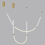 Подвесной светильник с 3-мя изогнутыми плафонами и белыми декоративными шариками PEARLS Suspension варинант исполнения - 3 | Loft Concept в Волгограде