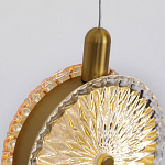 Подвесной светильник с плафонами из рельефного стекла Peony Glass Bronze Six варинант исполнения - 3 | Loft Concept в Волгограде