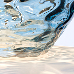 Настольная лампа со белым конусным абажуром и прозрачным голубым стеклянным основанием Quintiesse варинант исполнения - 5 | Loft Concept в Волгограде