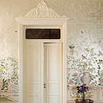 Обои ручная роспись Temple Newsam White Gold gilded silk варинант исполнения - 4 | Loft Concept в Волгограде