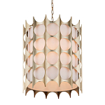 Подвесной светильник в форме цилиндра с фактурным серебряным каркасом и тканевым абажуром Silver Honeycomb варинант исполнения - 1 | Loft Concept в Волгограде