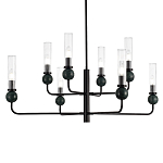 Люстра с 8-ю плафонами в форме стеклянных трубок и мраморных декоративных элементов Montreal варинант исполнения - 2 | Loft Concept в Волгограде