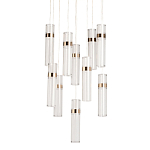 Люстра каскадная с прозрачными цилиндрическими плафонами Jenae Glass Tube Lighting варинант исполнения - 1 | Loft Concept в Волгограде