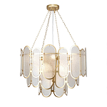 Люстра с многослойным эффектом из овальных элементов из непрозрачного стекла Conformation варинант исполнения - 2 | Loft Concept в Волгограде