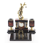 Настольный письменный набор из яшмы с часами в подарочной упаковке Manager Organizer варинант исполнения - 1 | Loft Concept в Волгограде