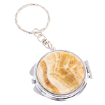 Зеркало брелок карманное двухстороннее из натурального камня Оникс Silver Stone Mirrors варинант исполнения - 4 | Loft Concept в Волгограде