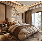 Люстра каскадная с подвесками в форме колец Galaxy of Light варинант исполнения - 9 | Loft Concept в Волгограде