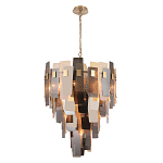 Люстра с многослойными стеклянными панелями янтарного и дымчатого цвета Textured Glass Chandelier варинант исполнения - 1 | Loft Concept в Волгограде