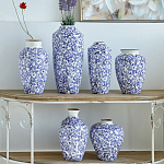 Ваза с синим цветочным узором Blue & White Ornament  варинант исполнения - 3 | Loft Concept в Волгограде