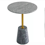 Кофейный столик круглый из мрамора серый Reliable Foundation варинант исполнения - 2 | Loft Concept в Волгограде