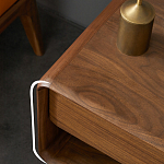 Прикроватная деревянная тумба с ящиком и нишей для хранения Moon Walnut Furniture варинант исполнения - 3 | Loft Concept в Волгограде