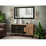 Зеркало настенное прямоугольное цвета угольный камень Stone Effect варинант исполнения - 2 | Loft Concept в Волгограде