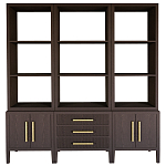 Модульный стеллаж Primo из трех составных элементов Темный орех варинант исполнения - 1 | Loft Concept в Волгограде