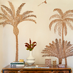 Обои с вышивкой ручной работы Deco Palms Raffia on linen варинант исполнения - 2 | Loft Concept в Волгограде