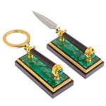 Настольный письменный набор из малахита с декором в виде лошади Leader Organizer варинант исполнения - 6 | Loft Concept в Волгограде