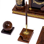 Настольный письменный набор с часами из природного камня обсидиана Royal Set варинант исполнения - 5 | Loft Concept в Волгограде