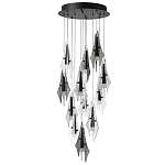 Люстра каскадная с 12-ю рельефными прозрачными плафонами Glass Pod  варинант исполнения - 4 | Loft Concept в Волгограде