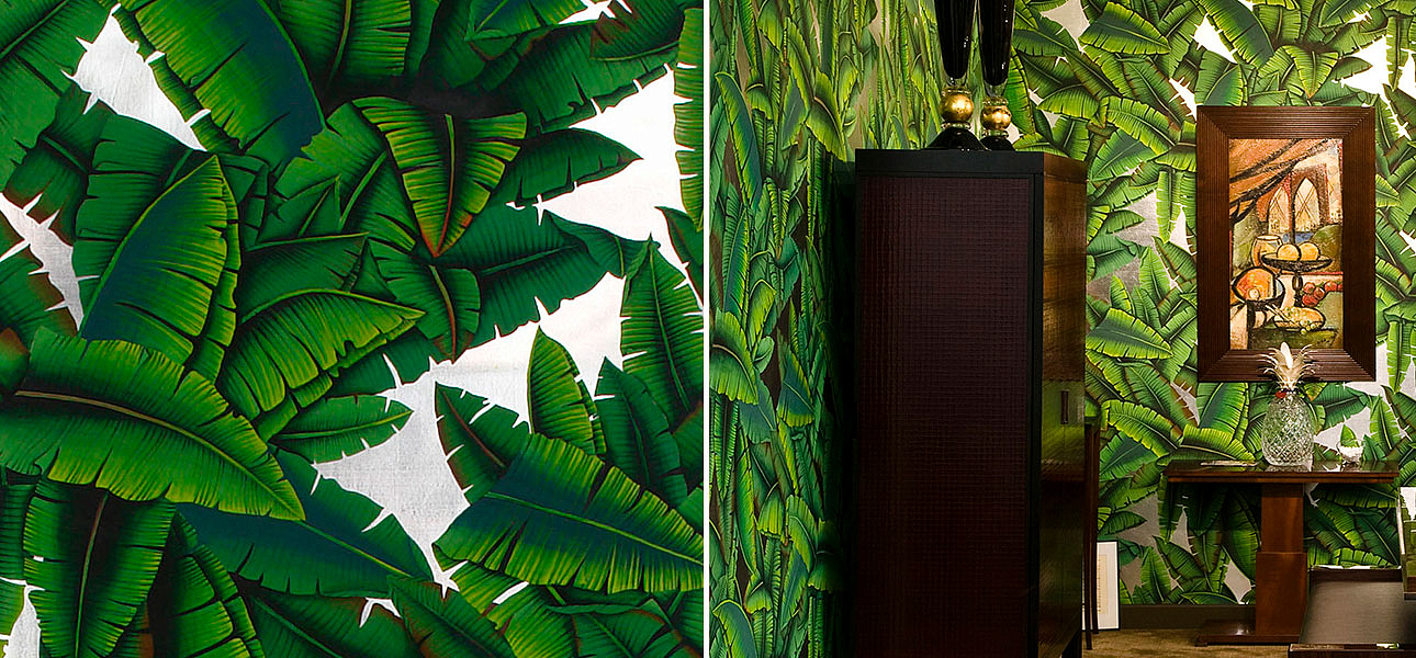 Обои ручная роспись Palms Gaugin on Ocean Silver gilded paper - Loft-Concept в Волгограде