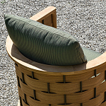 Дизайнерское уличное кресло из массива дерева с плетеной спинкой PALINFRASCA Armchair варинант исполнения - 4 | Loft Concept в Волгограде