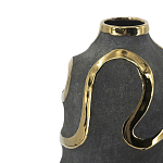 Ваза с золотыми акцентными полосами на черном матовом фоне Accent Tape варинант исполнения - 4 | Loft Concept в Волгограде