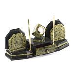 Настольный письменный набор из змеевика с часами и таблетницей Successful Leader варинант исполнения - 2 | Loft Concept в Волгограде