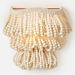 Настенный светильник с подвесками из деревянных бусин молочного цвета Wooden Beads Wall Lamp варинант исполнения - 5 | Loft Concept в Волгограде