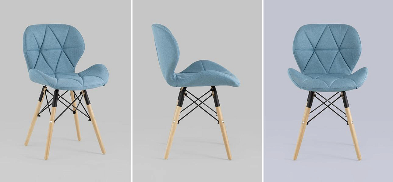 Стул Jeroen Chair Рогожка Голубой Цвет Стул Jeroen Chair Рогожка Голубой Цвет - Loft-Concept в Волгограде