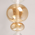 Подвесной светильник с вертикальной композицией из прозрачных и янтарных стеклянных шаров и ромбов Gabriel Scott Luna варинант исполнения - 6 | Loft Concept в Волгограде