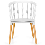 Пластиковый стул на ножках из массива бука Ferret Spiral White варинант исполнения - 2 | Loft Concept в Волгограде