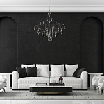 Люстра с тонким металлическим каркасом цвета хром Quasar варинант исполнения - 5 | Loft Concept в Волгограде