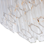 Люстра подвесная многослойная с прозрачными хрустальными трубками и золотистым каркасом Hexagon Tube Light варинант исполнения - 3 | Loft Concept в Волгограде