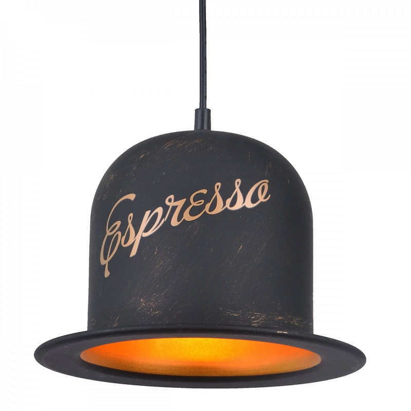 Подвесной светильник Pendant Lamp vintage Banker Bowler Hat ESPRESSO II Черный Подвесной светильник Pendant Lamp vintage Banker Bowler Hat ESPRESSO II Черный в Волгограде | Loft Concept