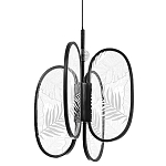 Люстра с гравировкой на акриловых плафонах Gravyura Black D 33 см варинант исполнения - 1 | Loft Concept в Волгограде