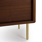 ТВ-тумба из ореха с плетеным декором Eland Wooden Wicker TV Stand варинант исполнения - 5 | Loft Concept в Волгограде