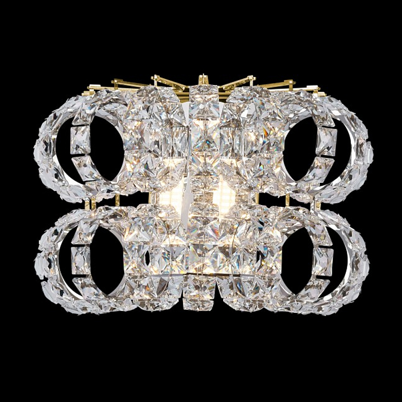 Бра с россыпью хрусталя Perfection of Diamonds Золотой Прозрачный Хром в Волгограде | Loft Concept 