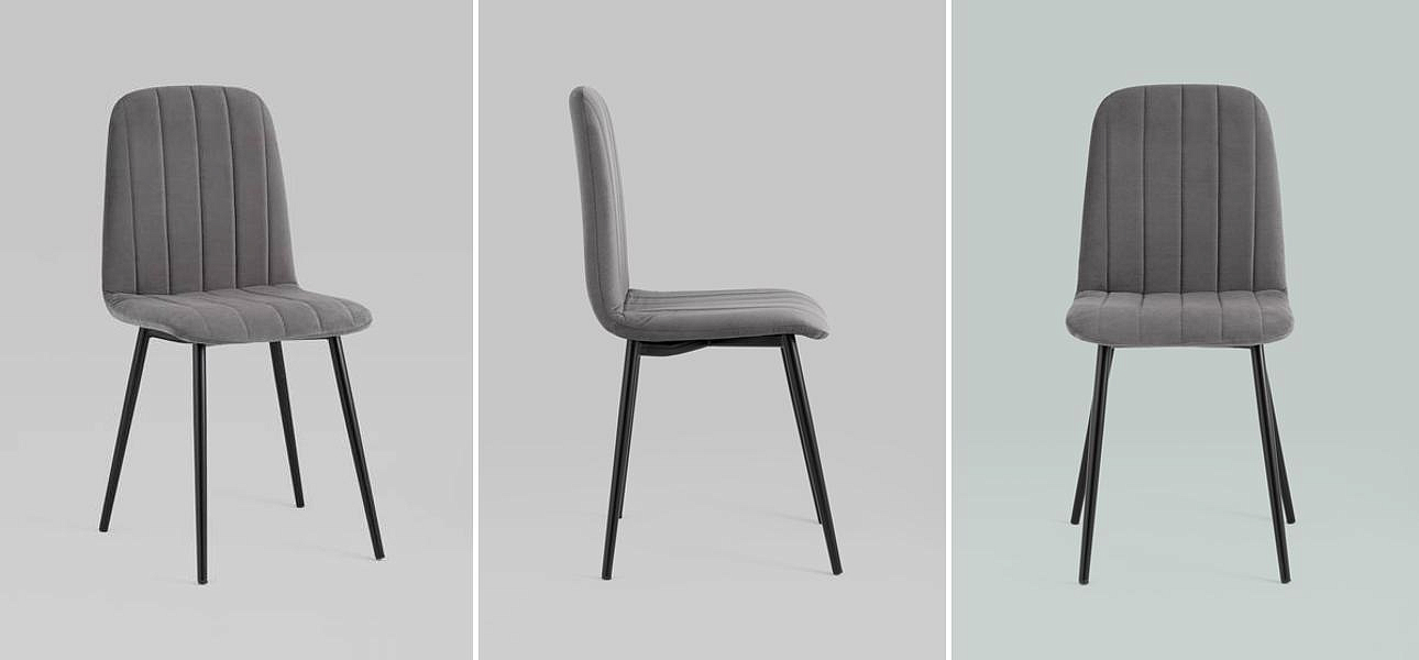 Стул Easy Chair Велюр Темно-Серый цвет Стул Easy Chair Велюр Темно-Серый цвет - Loft-Concept в Волгограде