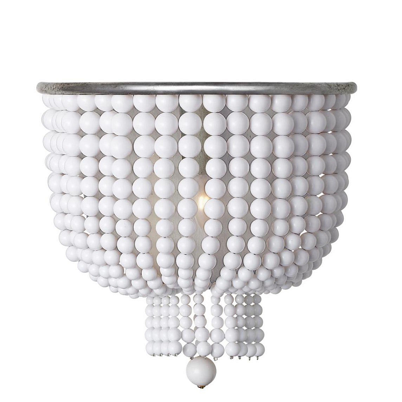 Бра JACQUELINE WHITE SCONCE Белый Латунь Серебряный в Волгограде | Loft Concept 