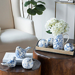  Набор керамических шаров с синей росписью Oriental Blue & White Ornament Vases варинант исполнения - 4 | Loft Concept в Волгограде