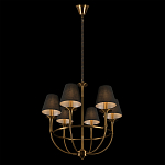 Люстра на металлическом основании бронзового цвета с 6-ю черными конусовидными абажурами Dignity варинант исполнения - 5 | Loft Concept в Волгограде